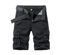 Short Homme,Baggy Long Confort Noir Confortable Cargo Chantier Basket Golf Randonnée Sécurité Short Sport Homme,Multi-Poches Legere Respirantes Salopette Court Vêtements Noir XXL