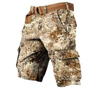 Short Homme Bermuda Camouflage Cargo avec Multi-Poche Short de Sport Décontracté Running Plage Court Pantalon Jogging Casual Pantalon Court Travail Randonnée Outdoor Taille Elastique