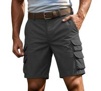Short Homme Bermuda Cargo Homme avec Multi-Poche Short de Sport Décontracté Running Plage Court Pantalon Jogging Casual Pantalon Court Travail Randonnée Outdoor Taille Elastique S-4Xl