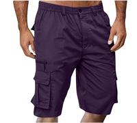 Short Homme Bermuda Cargo Homme avec Poches Zippées Short De Sport Décontracté Shorts Running Plage Court Pantalon Jogging Casual Pantalon Court Travail Randonnée Taille Elastique