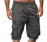 Short Homme Bermuda Cargo Homme avec Poches Zippées Short De Sport Décontracté Shorts Running Plage Court Pantalon Jogging Casual Pantalon Court Travail Randonnée Taille Elastique