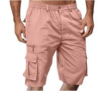 Short Homme Bermuda Cargo Homme avec Poches Zippées Short De Sport Décontracté Shorts Running Plage Court Pantalon Jogging Casual Pantalon Court Travail Randonnée Taille Elastique