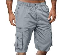 Short Homme Bermuda Cargo Homme avec Poches Zippées Short De Sport Décontracté Shorts Running Plage Court Pantalon Jogging Casual Pantalon Court Travail Randonnée Taille Elastique