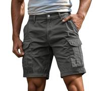 Short Homme Bermuda Cargo Short de Sport Décontracté Running Plage Court Pantalon Jogging Casual Pantalon Court Travail Randonnée Outdoor Taille Elastique S-4Xl