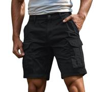 Short Homme Bermuda Cargo Short de Sport Décontracté Running Plage Court Pantalon Jogging Casual Pantalon Court Travail Randonnée Outdoor Taille Elastique S-4Xl
