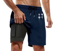 Short Homme Cargo à SéChage Rapide Confortable Respirant Pants Cordon Serrage Taille éLastiquéE Shor Sport Cargo Montagne Baggy Short Pantalon en Lin DéContracté Gym Fitness avec Cordon Serrage #2