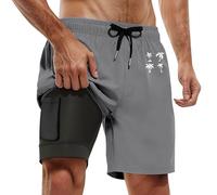 Short Homme Cargo à SéChage Rapide Confortable Respirant Pants Cordon Serrage Taille éLastiquéE Shor Sport Cargo Montagne Baggy Short Pantalon en Lin DéContracté Gym Fitness avec Cordon Serrage #1