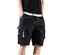 Short Homme Cargo Bermuda Mode Grande Taille Travail Vetement De avec Poche Baggy Salopette Chantier Shorts Sécurité Pantacourt Long Ceinture Elastique Fitness Vêtement Randonnée