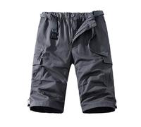 Short Homme Cargo Décontracté Coupe Ample Uni Poches Bermuda Cargo Randonnée Running Training Sport Short Légère Casual Fonctionnelles Shorts Vintage Grande Taille Outdoor Bermudas Pantacourt