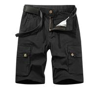 Short Homme Cargo Décontracté Coupe Ample Uni Poches Bermuda Cargo Randonnée Running Training Sport Short Légère Casual Fonctionnelles Shorts Vintage Grande Taille Outdoor Bermudas Pantacourt