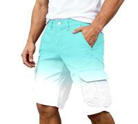 Short Homme Cargo Léger, Short Cargo décontracté à imprimé dégradé saisonnier avec Poches, idéal pour l'été et Le Quotidien.