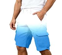 Short Homme Cargo Léger, Short Cargo décontracté à imprimé dégradé saisonnier avec Poches, idéal pour l'été et Le Quotidien.