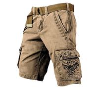 Short Homme Cargo Vikings Décontracté Coupe Ample Poches Bermuda Cargo Latérales Fonctionnelles Fermeture pour Quotidien Loisirs Voyage Short De Sport Randonnée Casual