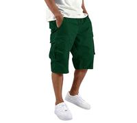 Short Homme Cordon Bermuda Poches Droites Décontracté Léger Coupe Ample Été Voyage Plage Sport Confort Usage Quotidien, 09-Dark Green, 3XL