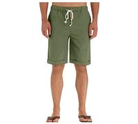 Short Homme Coton Lin Shorts Et Bermudas Homme Chic avec Pochettes Short Cycliste Homme Baggy Ensemble Jogging Homme Respirant Casual Pantalon De Travail Homme Chantier Short Blanc