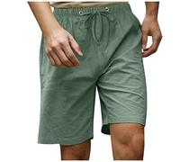 Short Homme Coton Lin Shorts Et Bermudas Homme Chic Short Cargo Homme avec Pochettes Chino Homme Baggy Short Sport Homme Respirant Short De Travail Homme Casual Jogging Homme Ceinture Elastique
