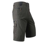 Short Homme Coton Short Homme Cargo d'Été Short de Travail Cargo Multi-Tasca Pantalon Court Jeans Hommes Léger Respirant Casual Short Cargo Coupe Classique, 02 Vert, L