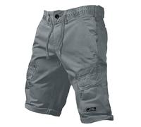 Short Homme Court Pantalon Travail Chantier -Pantalonsign élégant Un Usage Quotidien avec détails zippés Coupe Slim Idéal Le Printemps l'été l'automne Se Marie Parfaitement avecs t-Shirtss (Grey 32)