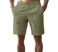 Short Homme D'été Short Sport Homme Poche Jogging Jorts Boardshort Coton Tennis Tenue De Sport Ceinture Elastique Shorties Leger Lin Vêtements Vente Flash du Jour Et Soldes 2#Vert de l'armée XXL