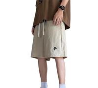 Short Homme Ensemble Décontracté Homme Cinq Pièces Pantalon Short Été Nouvelle Mode Confortable Respirant Léger (Khaki, XXL)