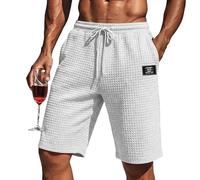 Short Homme été Gaufré Shorts Et Bermudas Léger avec Cordon Poches Short Sport Blanc Baggy Pantalon Court DéContract Taille Elastique Shorts Court Homme Couleur Unie Gaufre Casual Pantalon