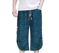Short Homme Ete - Pantalon Droit décontracté pour Homme en Coton léger d'été Confortable et Respirant avec Sept Poches fonctionnelles