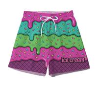 Short Homme Été Short de bain pour homme pour les vacances à la plage, la natation et les entraînements. Design élégant à lacets avec imprimé glace , parfait chaque saison. (Light Purple3, L)