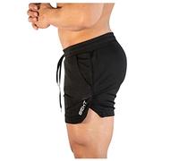 Short Homme Fitness,Pantacourt Hommes Jogging Short Court Masculin avec Cordon Taille Elastique Pantalon Court Homme Boxing Cuissard Hommes Salle De Sport Short