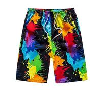 Short Homme Maillot de Bain Bermudas Plage Ete Coton Pantalons de Travail Casual Imprimé hawaïen Pantalon avec Poches Marque Pas Cher Short Randonnée Cycliste Beachwear(Noir,XXL)