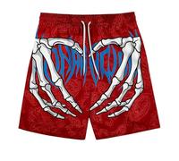 Short Homme Maillots de Bain et Shorts de Planche pour Hommes avec imprimés artistiques pour la Plage et Les Loisirs estivaux (Red, XXL)