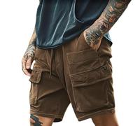 Short Homme Randonnée, Shorts décontractés pour Hommes avec Six Poches pour activités extérieures et Loisirs estivaux Confort Optimal et Style Pratique
