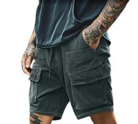 Short Homme Randonnée, Shorts décontractés pour Hommes avec Six Poches pour activités extérieures et Loisirs estivaux Confort Optimal et Style Pratique