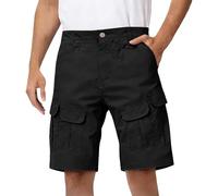 Short Homme,Short, Cargo Classique pour, décontracté et léger, avec de Multiples Poches, idéal pour Le Travail en extérieur et la Plage en été. Coffret Ceinture Portefeuille (Black, S)
