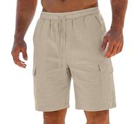 Short Homme Short décontracté Masculin léger avec Poches Multiples pour activités Estivales Confortables et Sorties Quotidiennes Pratiques (Khaki, XXL)