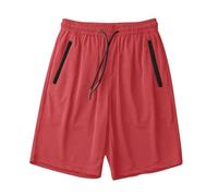 Short Homme Sport Décontracté Pantalon Court de Sport Jogging Outdoor Taille Élastique avec Multi Poches Séchage Rapide Coupe Ample Short pour Le Sport et Le Loisir Quotidien (Watermelon Red, XXXL)