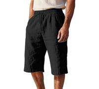 Short Homme Sport Lin Pur Cordon Ajustable Coupe Droite Respirable Détente Plage Quotidien Confort Optimal Liberté Mouvement Septième Coupe Élégant Entretien Facile Short Chino Homme