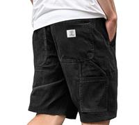Short Homme Velour Côtelé Stretch Bermuda Cargo Shorts D'été Ample Taille Élastiquée de Plage Jogging Chino Sport avec Poches Confortable Décontracté Couleur Unie Outdoor Pantalon Court Sportswear