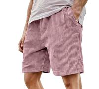 Short Homme Velour Côtelé Stretch Bermuda Cargo Shorts D'été Ample Taille Élastiquée de Plage Jogging Chino Sport avec Poches Confortable Décontracté Couleur Unie Outdoor Pantalon Court Sportswear