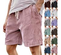 Short Homme Velour Côtelé Stretch Bermuda Cargo Shorts D'été Ample Taille Élastiquée de Plage Jogging Chino Sport avec Poches Confortable Décontracté Couleur Unie Outdoor Pantalon Court Sportswear