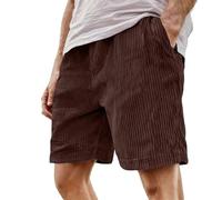 Short Homme Velour Côtelé Stretch Bermuda Cargo Shorts D'été Ample Taille Élastiquée de Plage Jogging Chino Sport avec Poches Confortable Décontracté Couleur Unie Outdoor Pantalon Court Sportswear