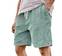 Short Homme Velour Côtelé Stretch Bermuda Cargo Shorts D'été Ample Taille Élastiquée de Plage Jogging Chino Sport avec Poches Confortable Décontracté Couleur Unie Outdoor Pantalon Court Sportswear