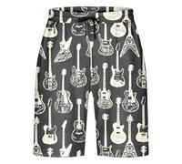 Short imprimé intégral Tendance et décontracté pour Tous Les Jours, Taille élastique, Tissu Doux et Confortable, Polyvalent, idéal pour l'été, Les activités de Plein air et Le Sport. (Black, XXXXL)