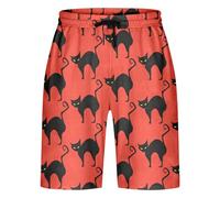 Short imprimé intégral Tendance et décontracté pour Tous Les Jours, Taille Haute élastique, Confortable et Doux, idéal pour l'été et Le Sport (Orange, XXS)