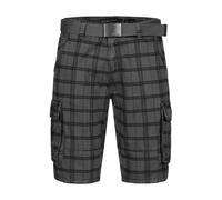 Indicode Hommes Blixt Cargo Shorts | Pantalon Court Cargo avec 6 Poches et Ceinture Raven Check 3XL