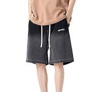 Short Jean Homme Bermuda Homme Panta Court Été Ceinture Elastique Mariniere en Noir Sport Ete Pantalon De Travail Lin Habillé Usé Tennis Sportswear 3XL Baggy Blanc Chantier Boardshort Mini Trail