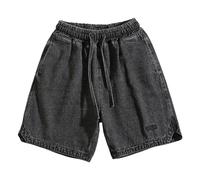 Short Jean Homme Stylé, Pantacourt Jean Stretch Homme, Pantalon Court Taille Elastique Loisirs Léger Shorts Et Bermudas Couleur Unie Droit Pantacourt Poches Coupe Ample Fitness Plage