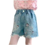 Short Jeans Fille 3-12 Ans Ete Pantalon Court en Jean Ado Ete Fluide Large Short été Fille Ample Chic Casual Sport Plage Vacances Confortable Shorts et Bermudas en Denim
