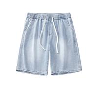 Short Jeans Homme Taille Elastique Short en Jean Baggy Grande Taille Pantalon Y2K Streetwear Pantalons Chic Et Elegant Jean Français Élégance Jeans Habillé Elastique Pantalon Polyvalents Pants