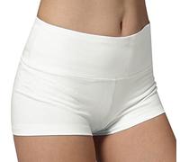 Short Jegging Femme Sport Pantalons Femme Capri Fitness Sportif Shorty Blanc,Taille L