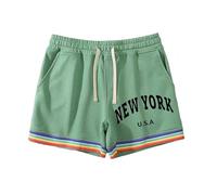 Short léger pour Homme - Couleur Unie Arc-en-Ciel Poche Cordon de Serrage Décontracté Sport Course Droit Plage Shorts